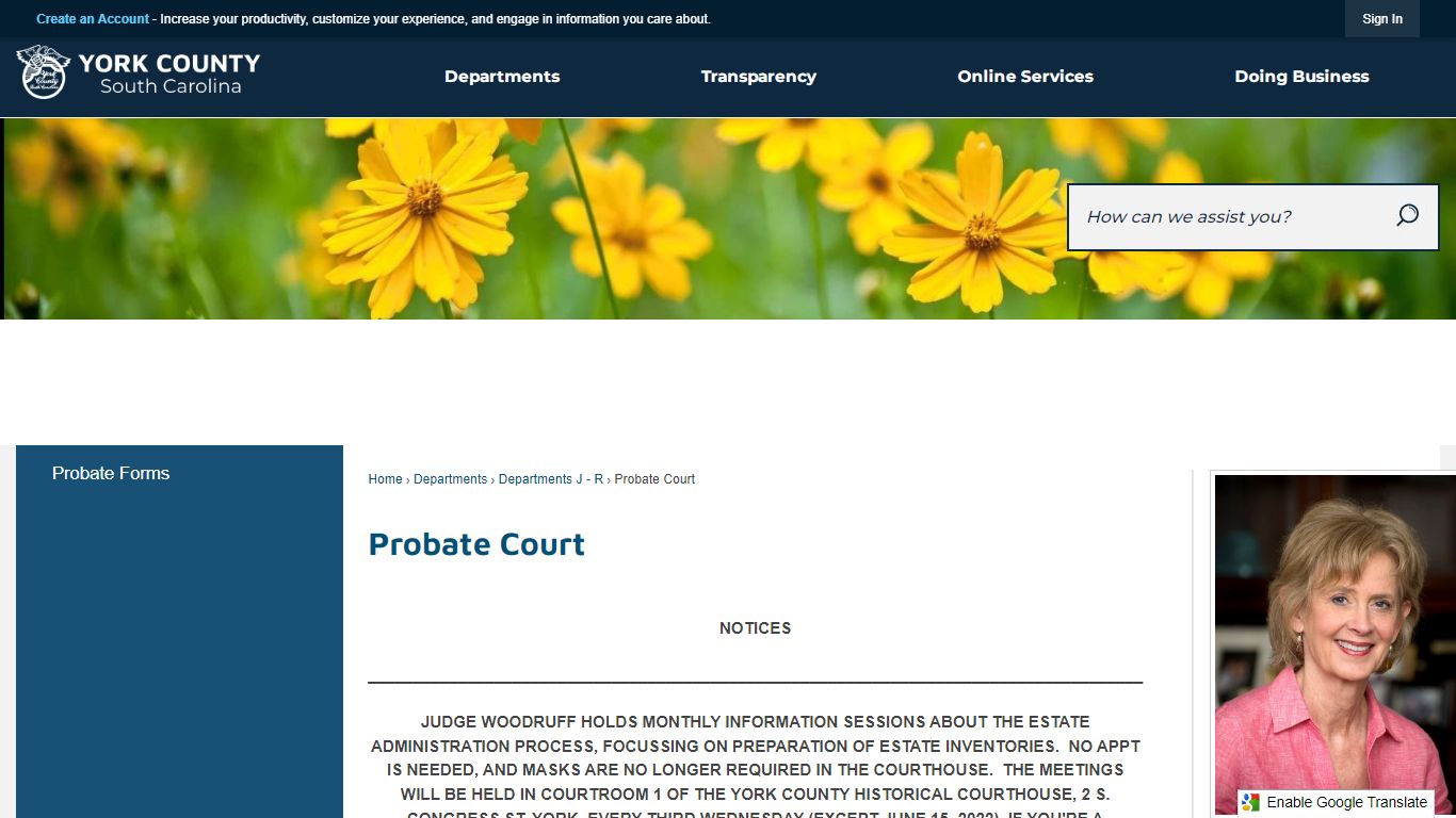 Probate Court | York, SC - York County Gov